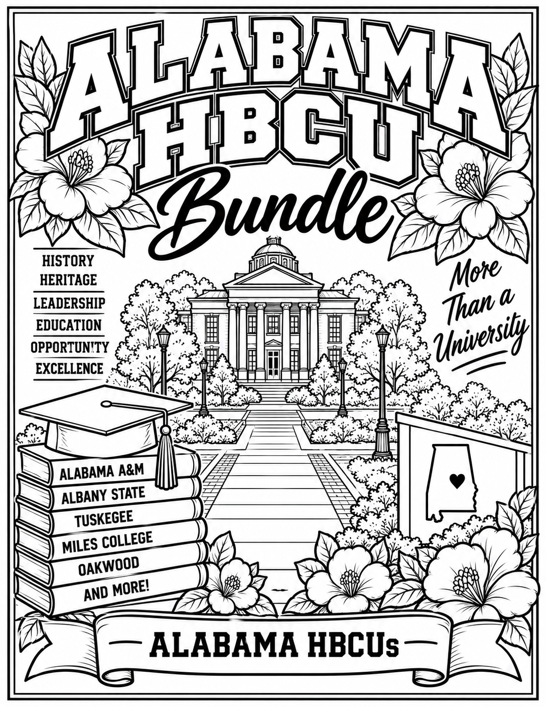 Alabama HBCU Coloring Bundle