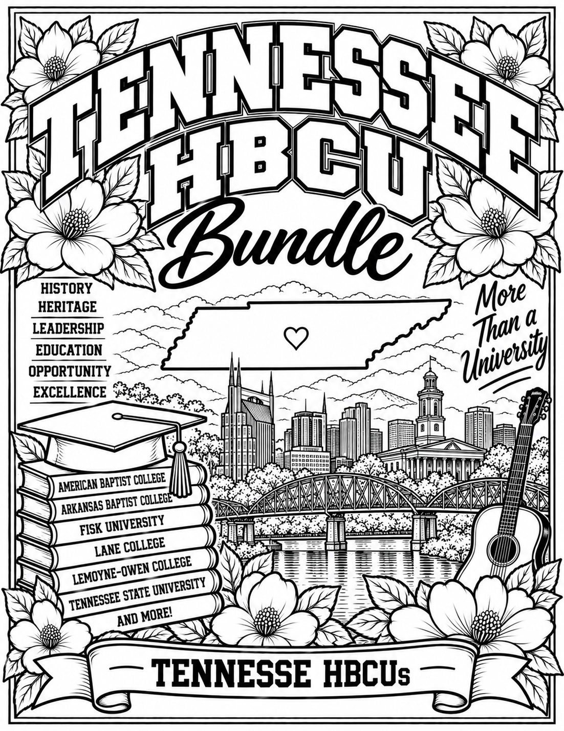 Tennessee HBCU Coloring bundle