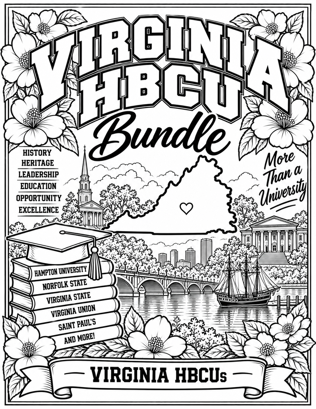 Virginia HBCU Coloring Bundle