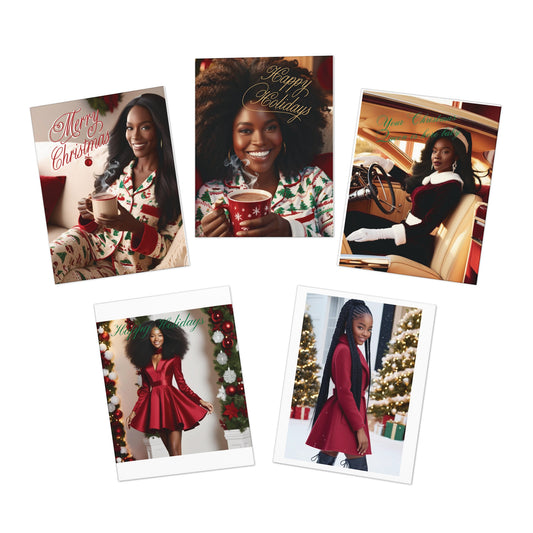 Black Girl Holidays Multi-Design Greeting Cards (5-Pack)