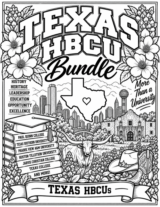Texas HBCU Coloring Bundle