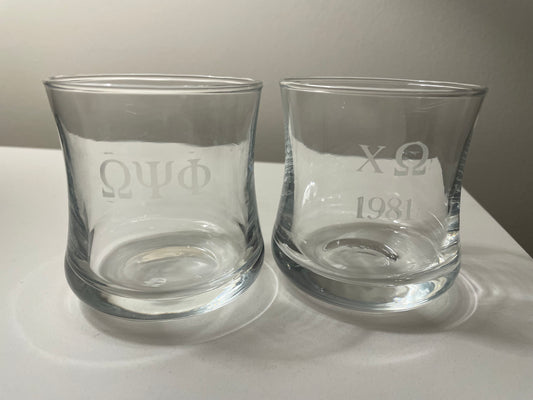 Etched Glasses (set of 2)